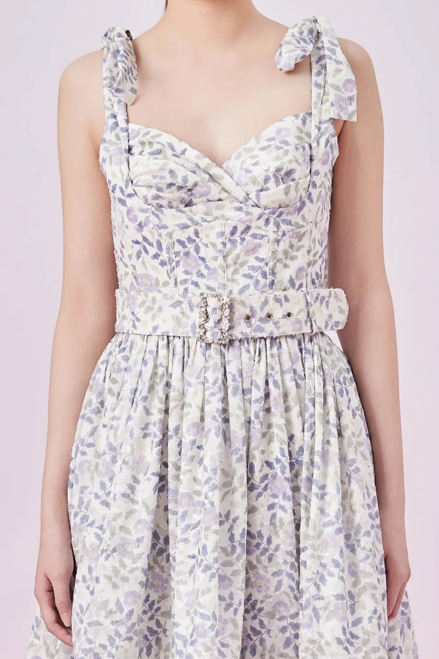 Gaylle Lilac Floral Midi Dress