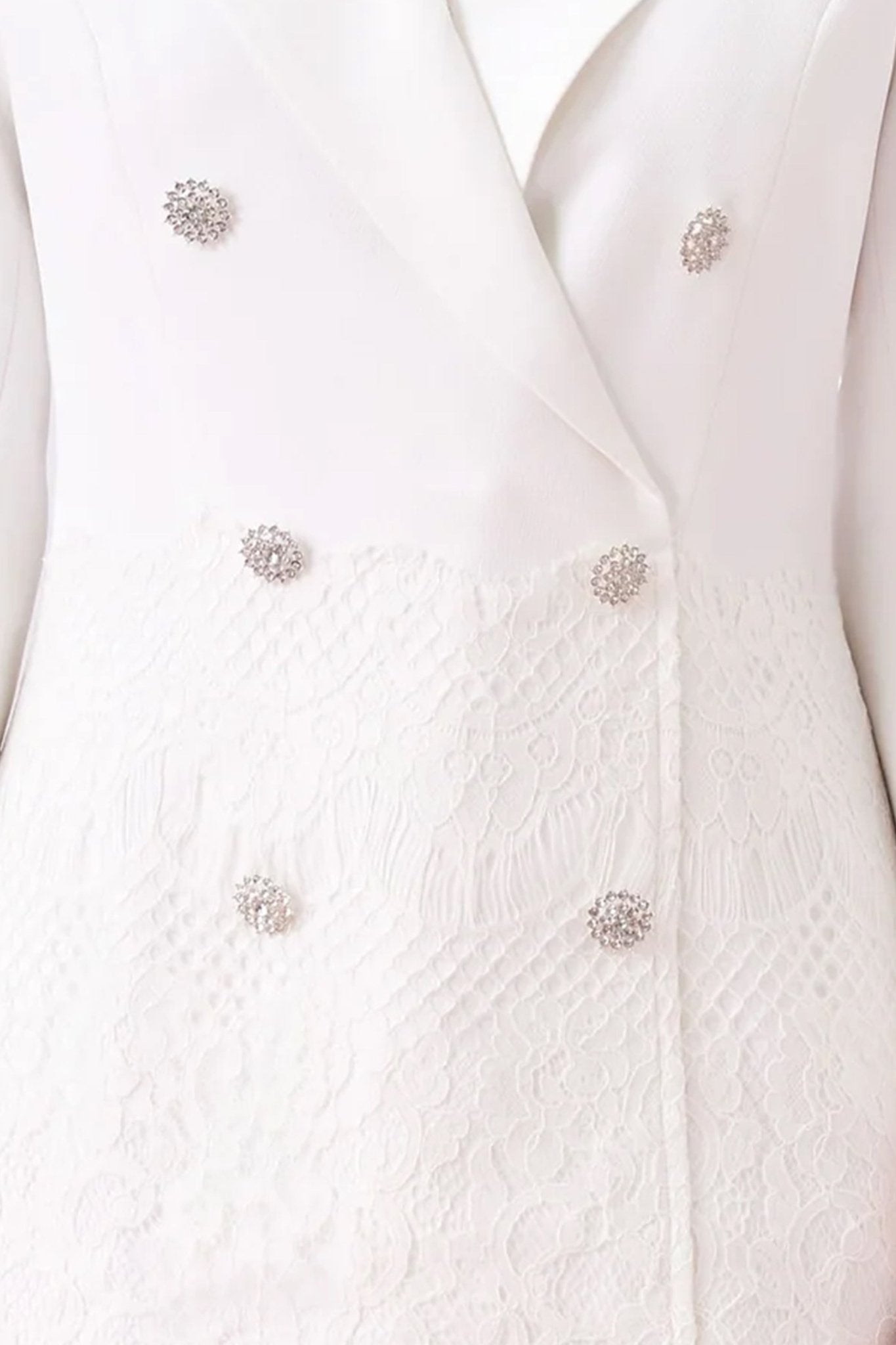 Genya White Lace Blazer Dress - Nimisski