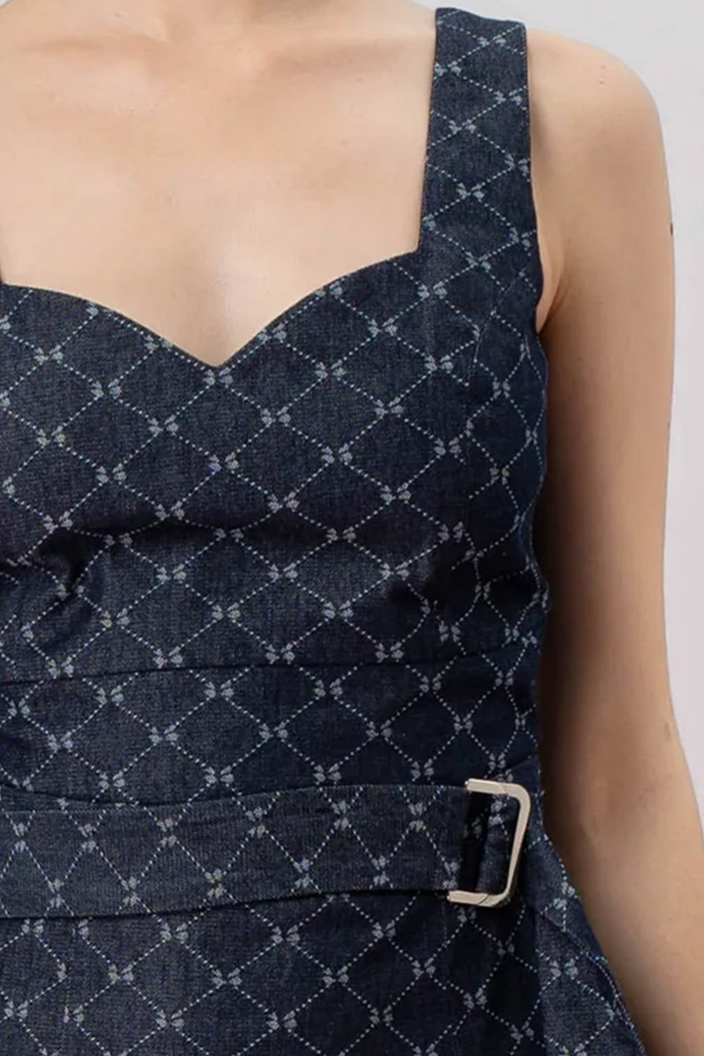 Jacalyn Dark Blue Denim Strap Top