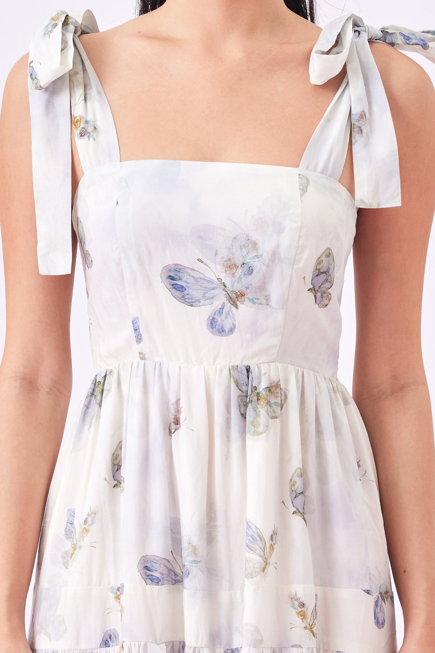 Edie Black Butterfly Prints Long Dress