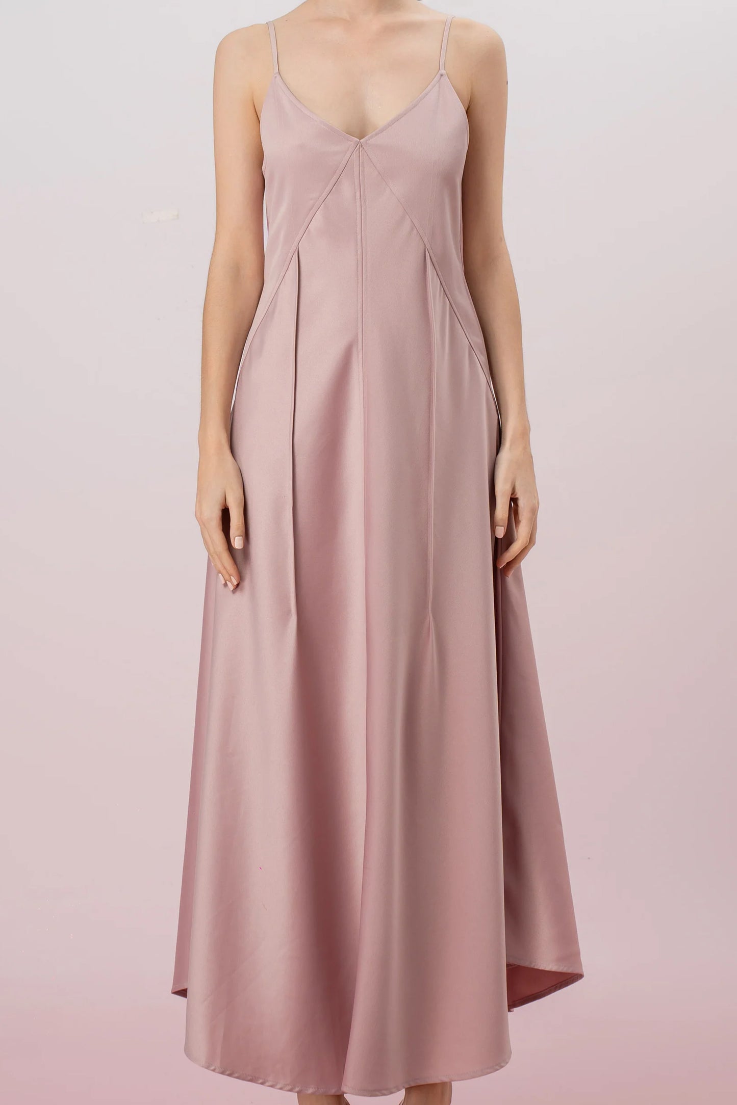 Ivelisse Pink Sateen Panel Slip Dress