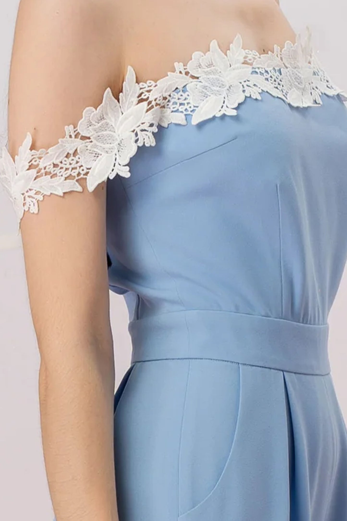 Geertruide Blue Off-Shoulder Jumpsuit