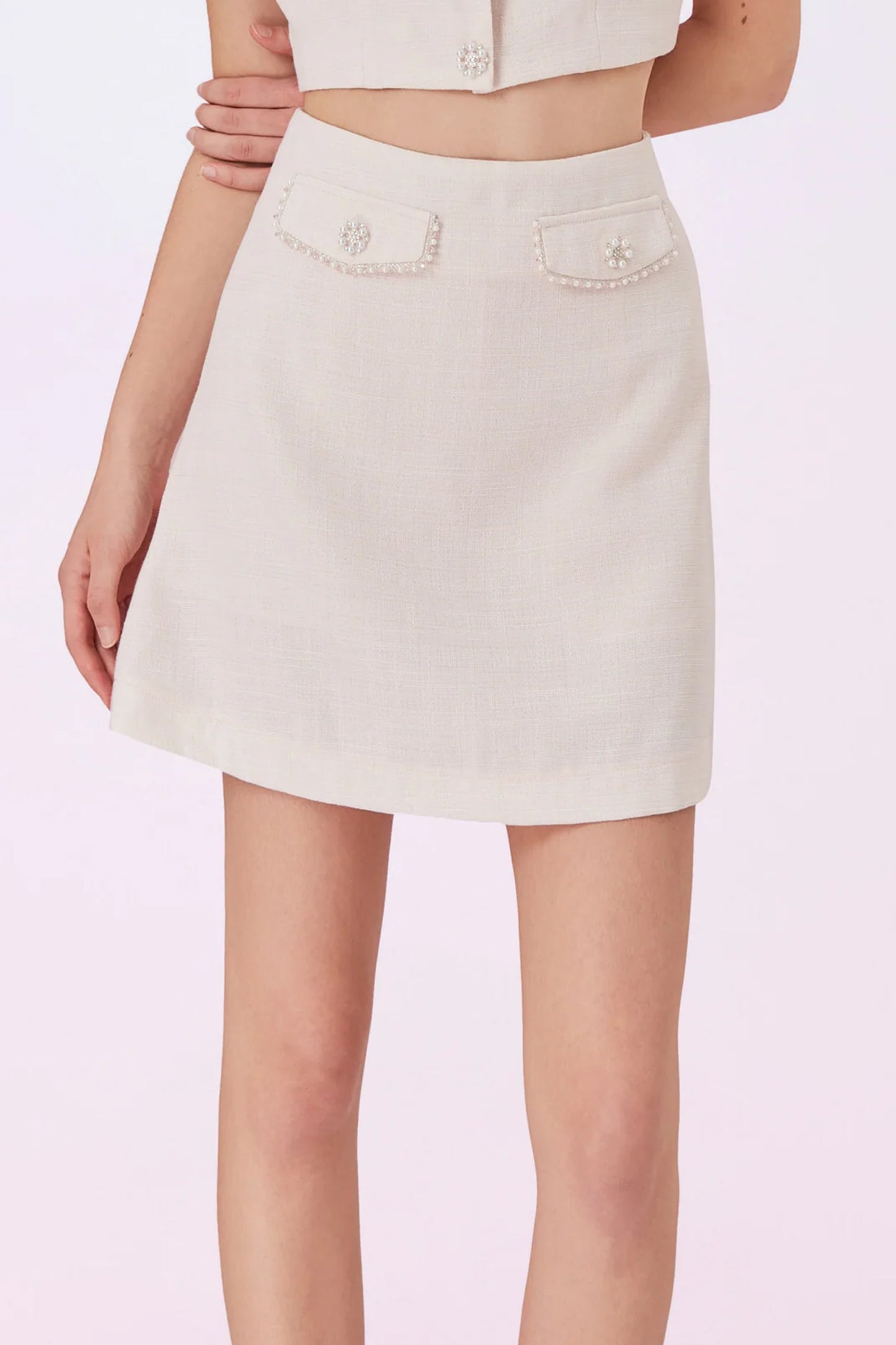 Geana Pink Tweed Skirt