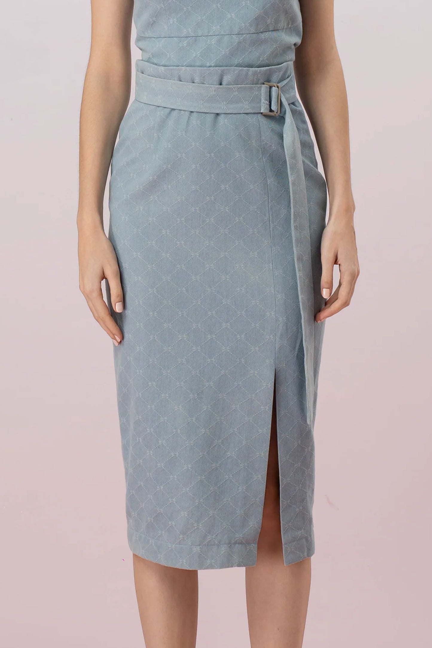 Jacalyn Blue Denim Pencil Skirt