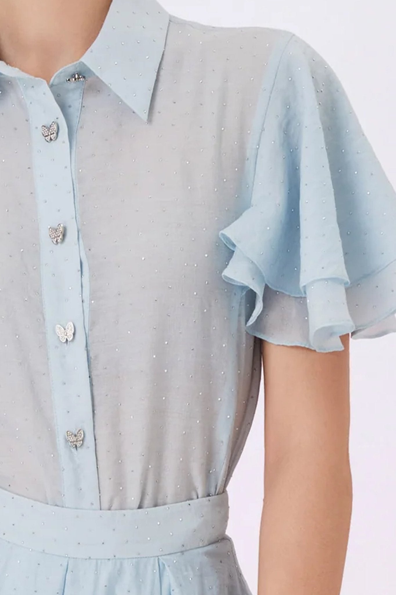 Garlande Blue Twinkle Flare Sleeve Shirt - Nimisski
