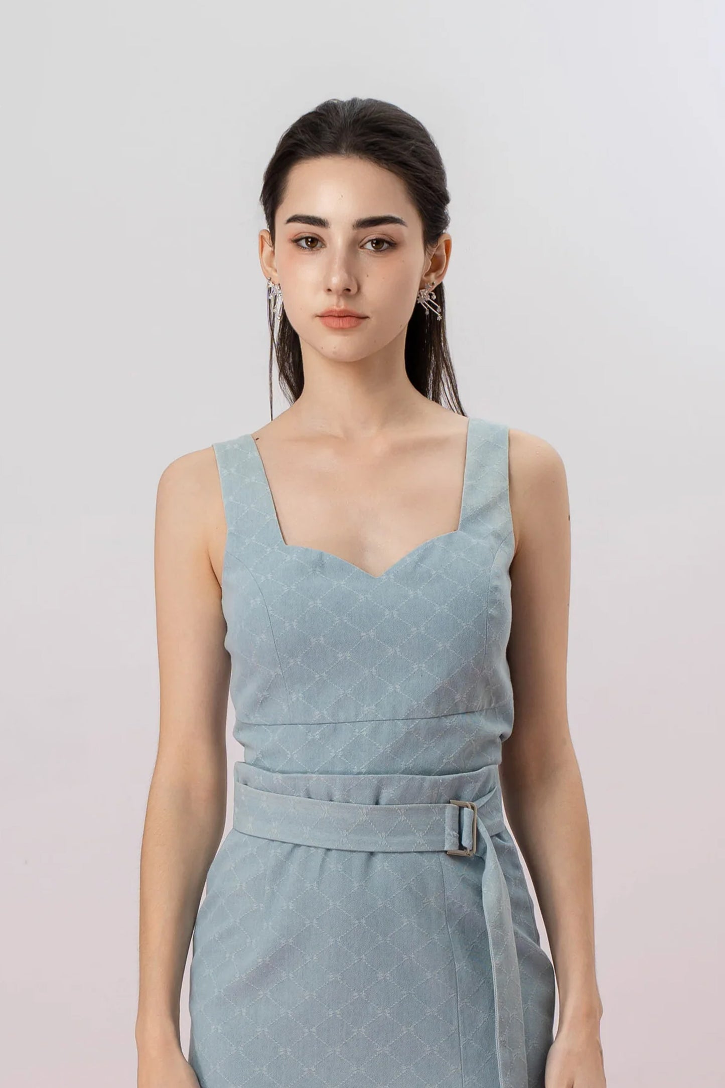 Jacalyn Blue Denim Strap Top