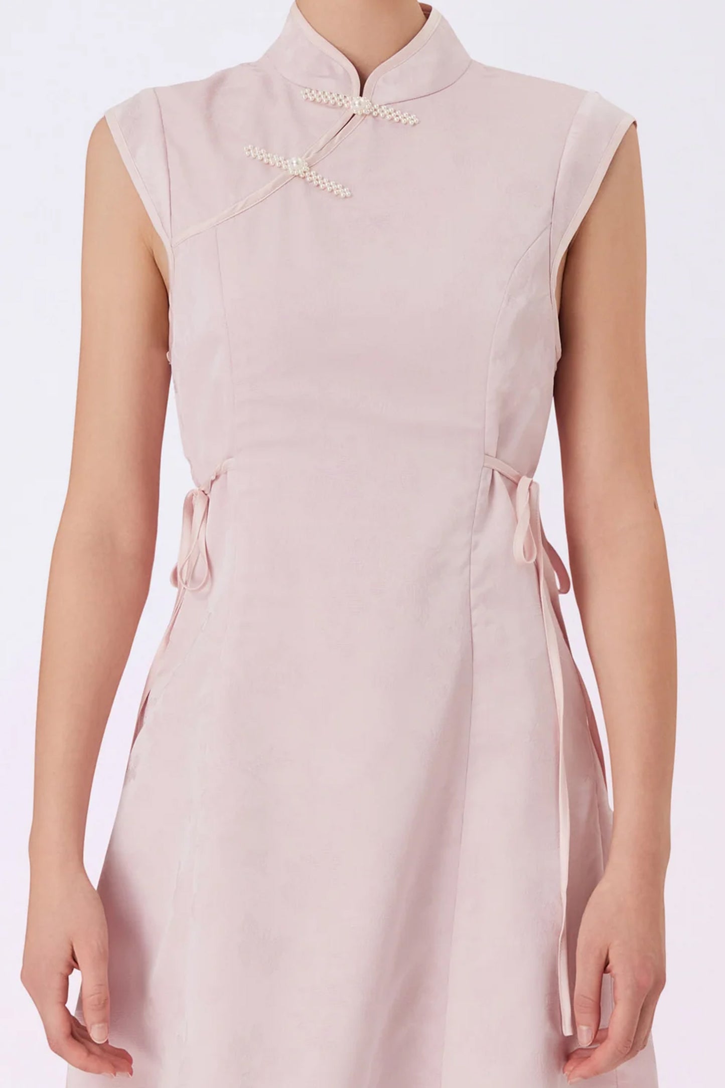 Gahl Pink Jacquard Cheongsam Dress