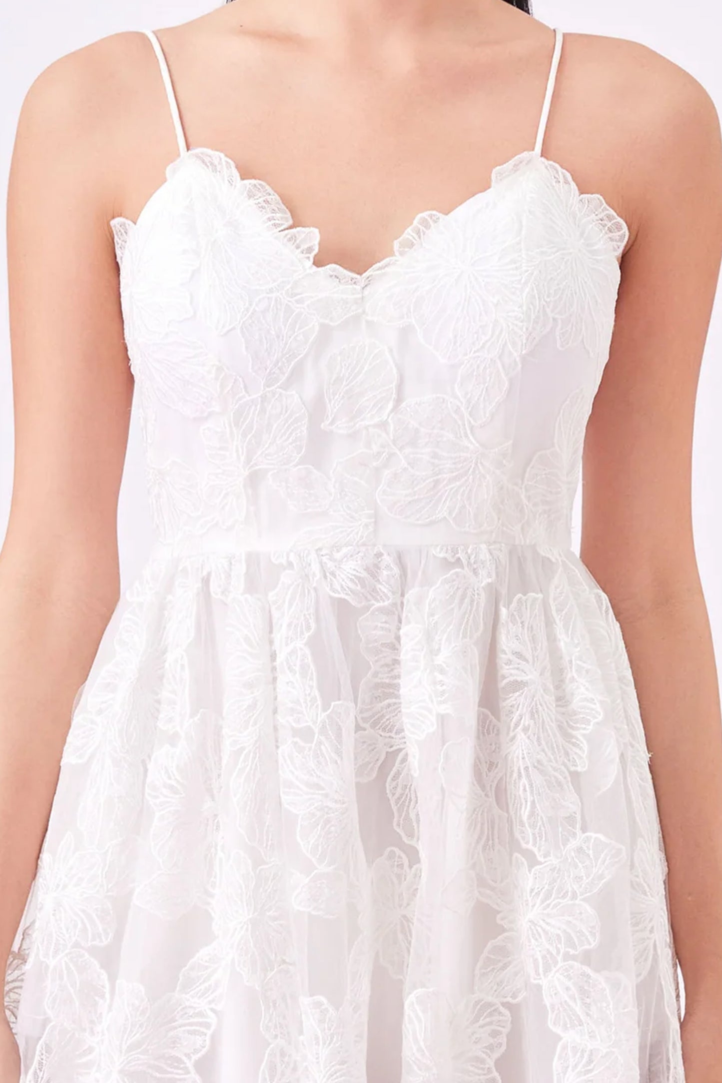 Gana White Flower Lace Dress
