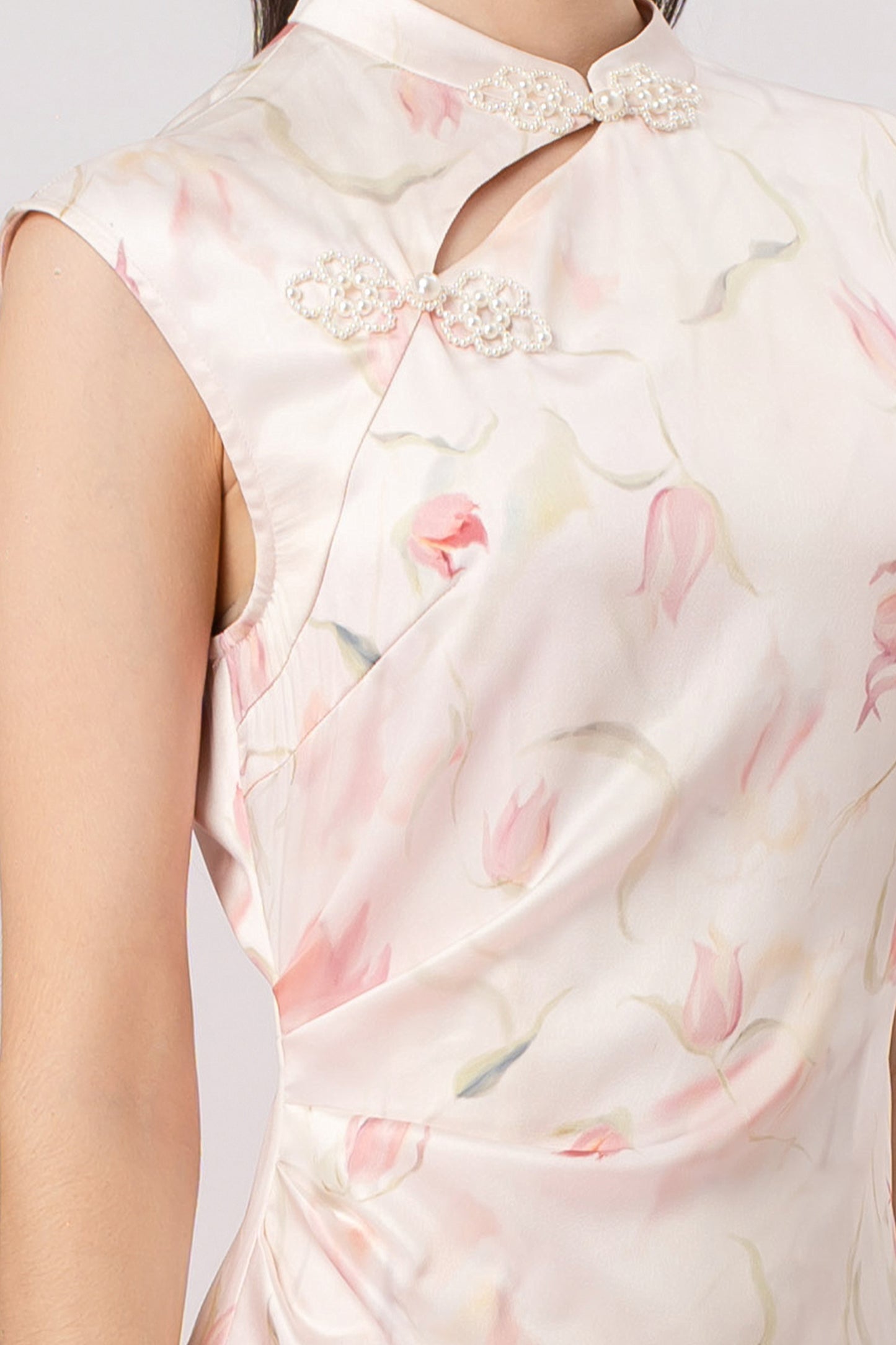 Jaquelin Floral Print Cheongsam Dress
