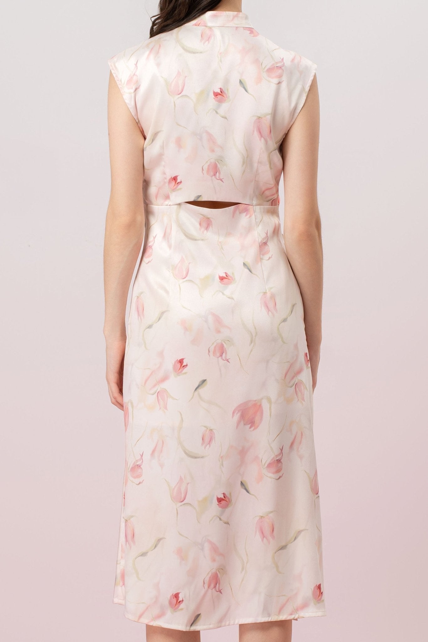 Jaquelin Floral Print Cheongsam Dress - Nimisski