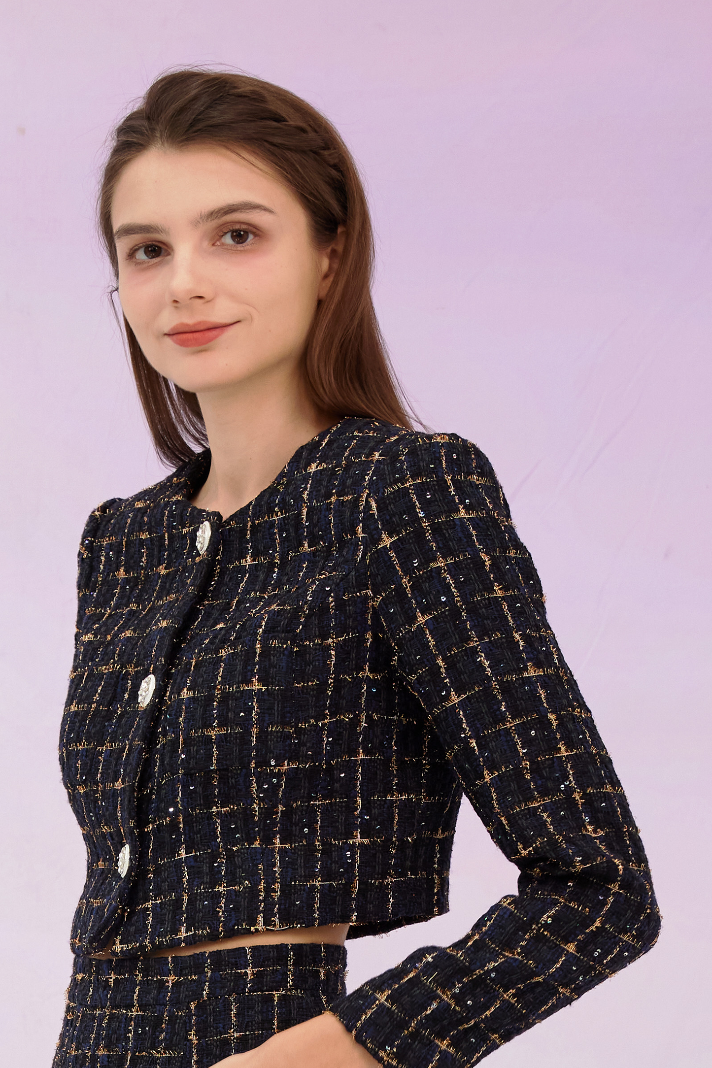 Gillianna Dark Blue Tweed Jacket