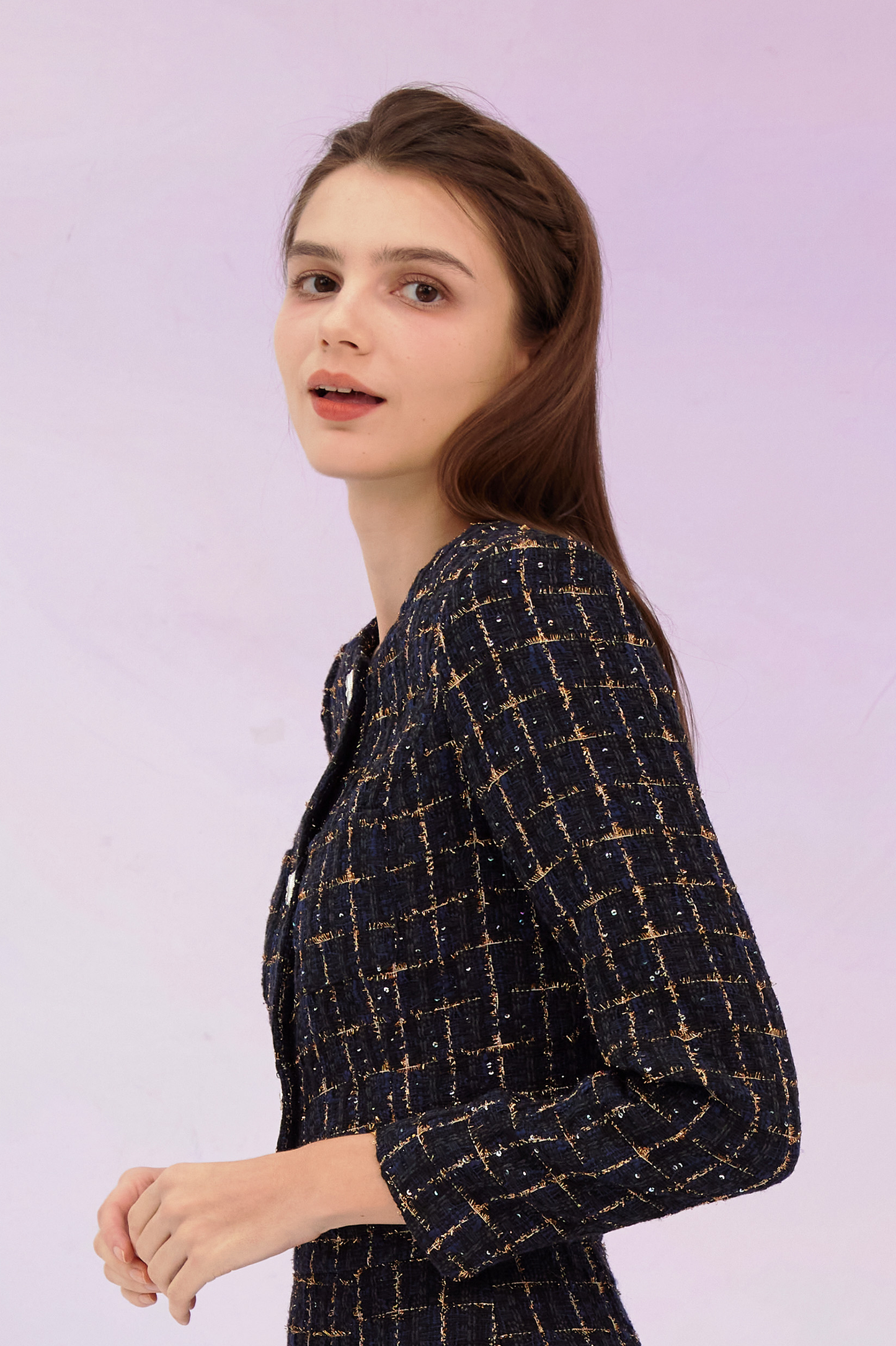 Gillianna Dark Blue Tweed Jacket