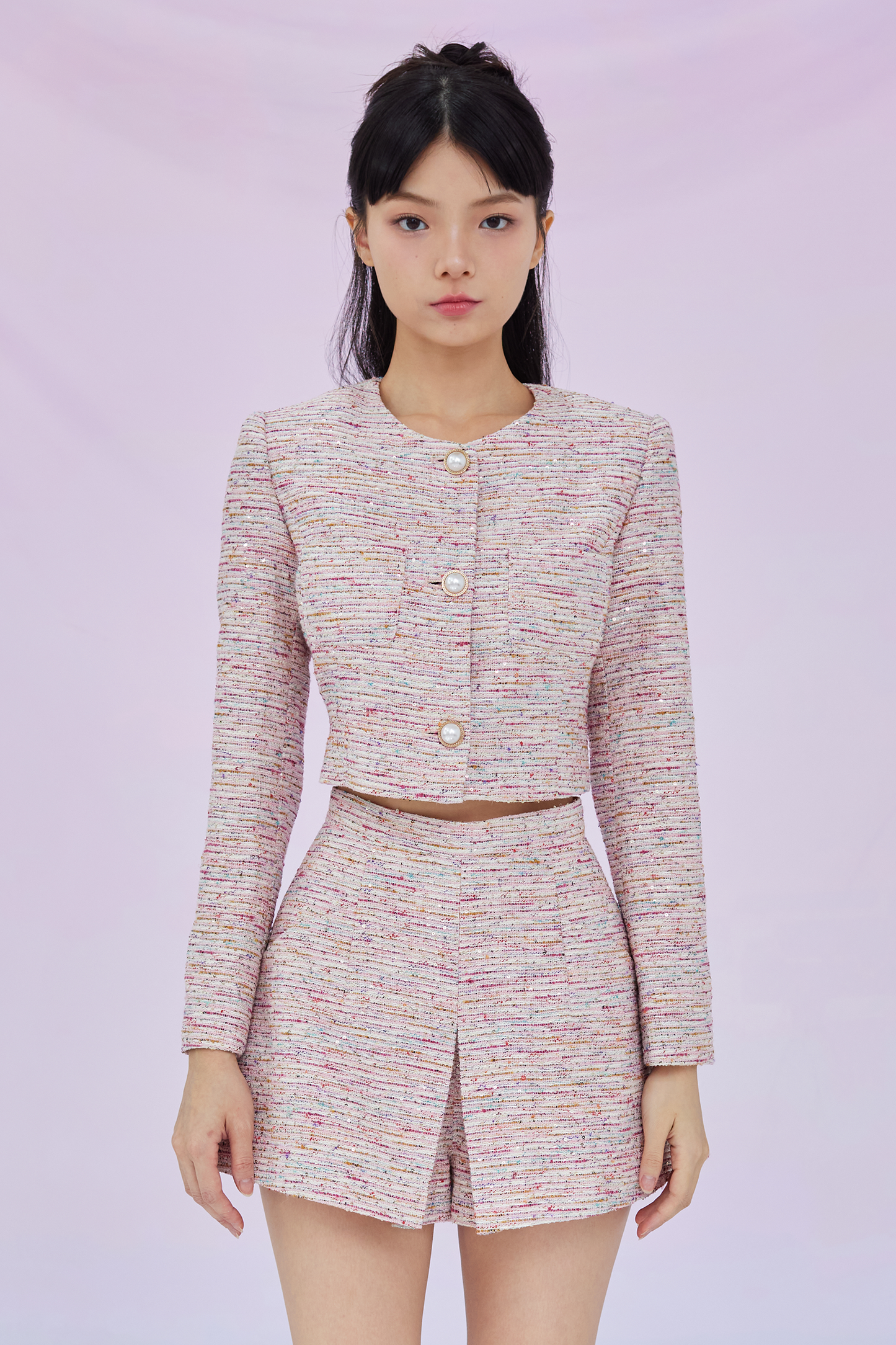 Gillianna Pink Tweed Jacket