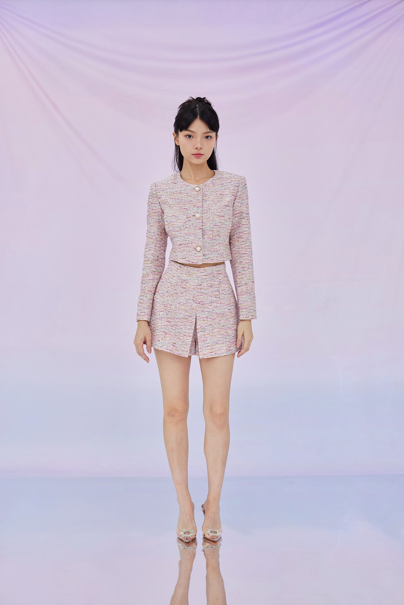 Gillianna Pink Tweed Jacket