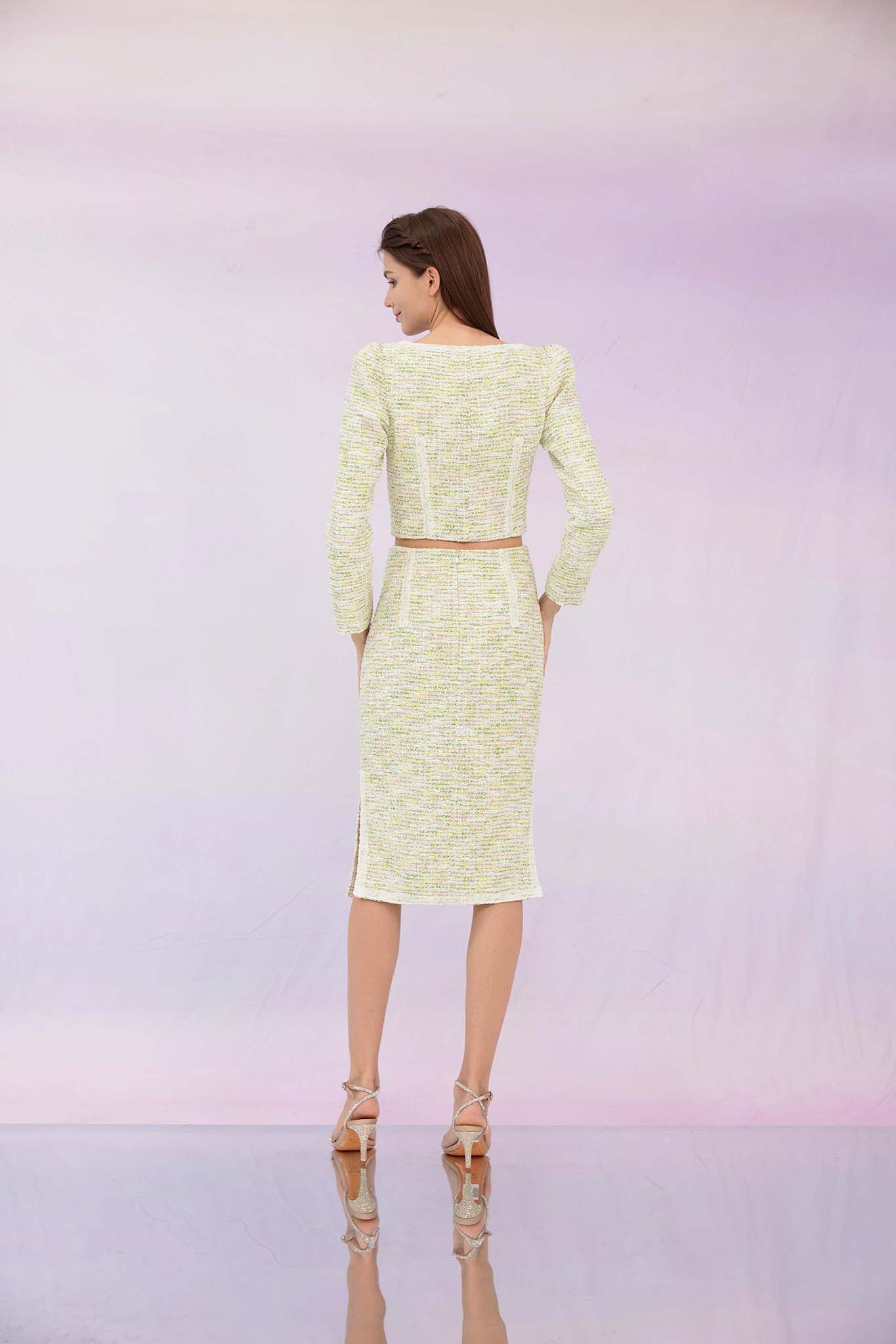 Gennie Green Tweed Skirt