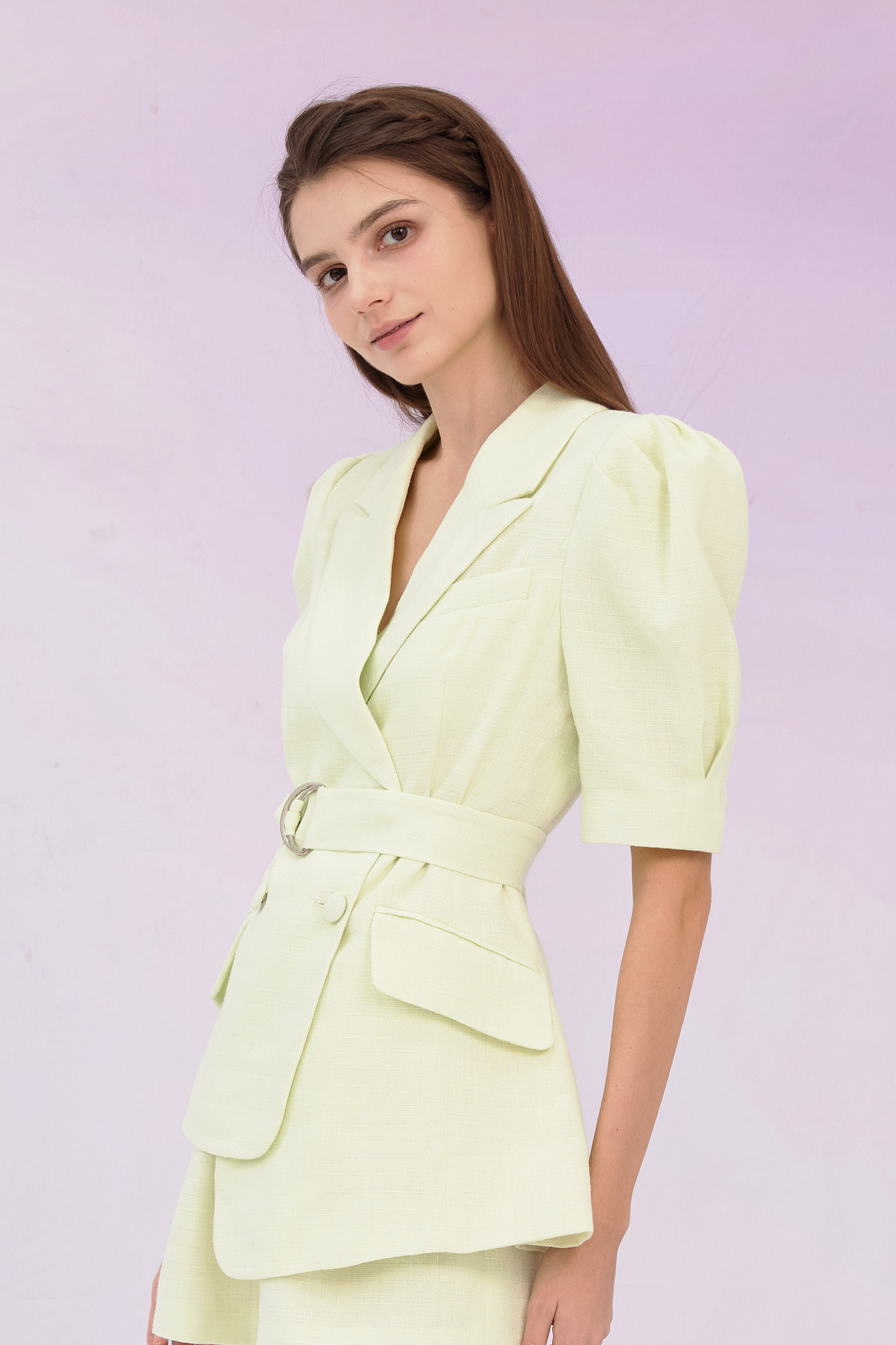 Gizela Light Green Tweed Jacket
