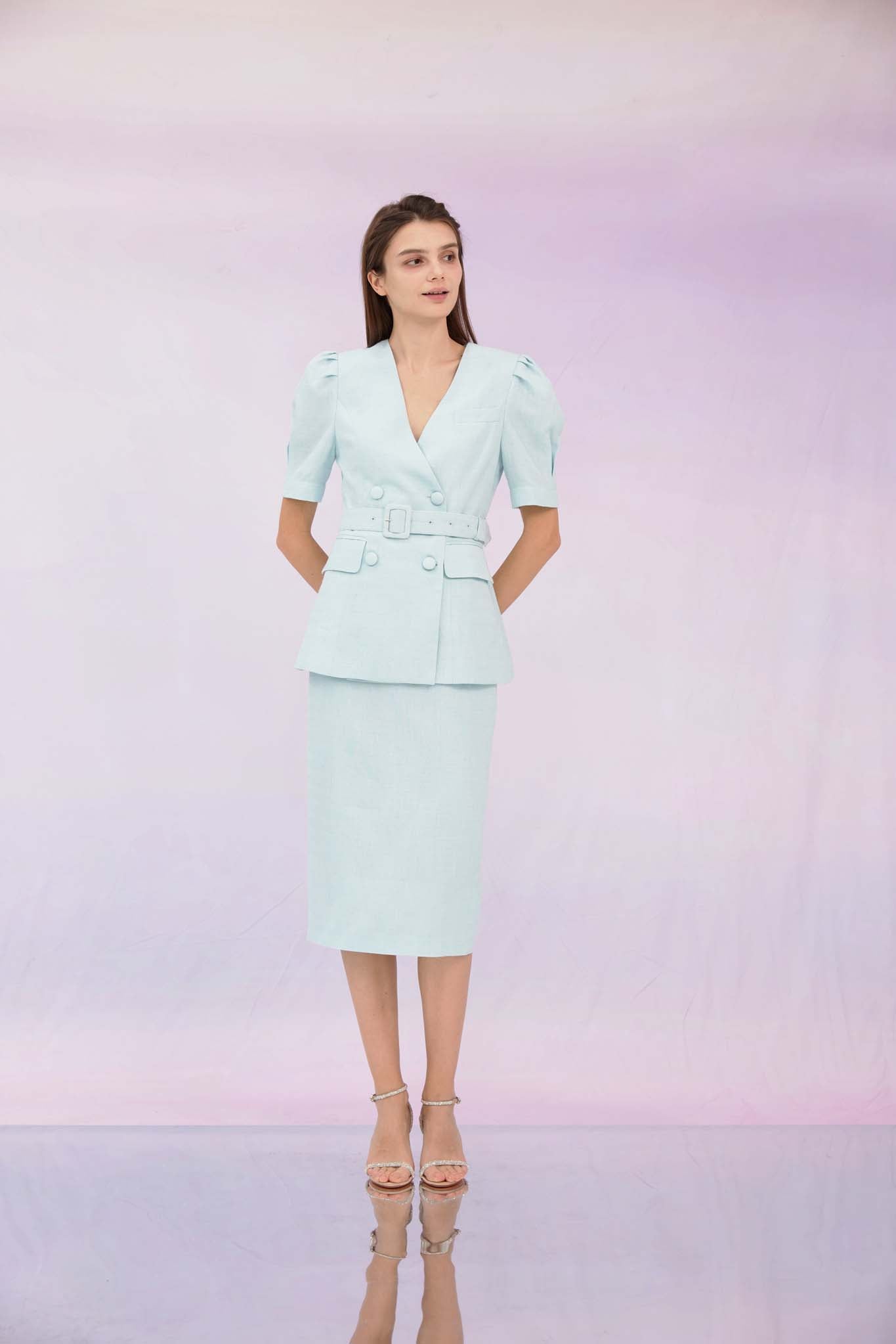 Gladis Mint Tweed Skirt