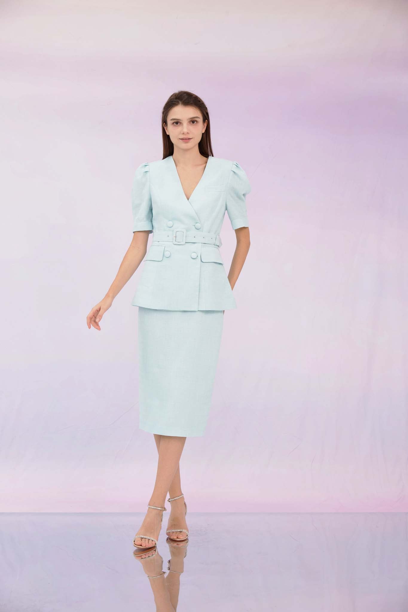 Gladis Mint Tweed Jacket