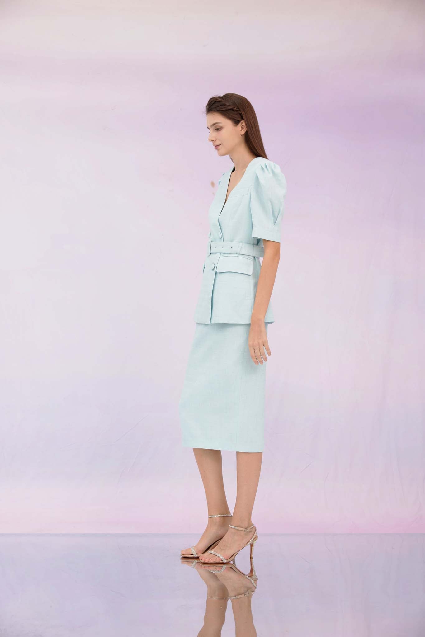 Gladis Mint Tweed Skirt
