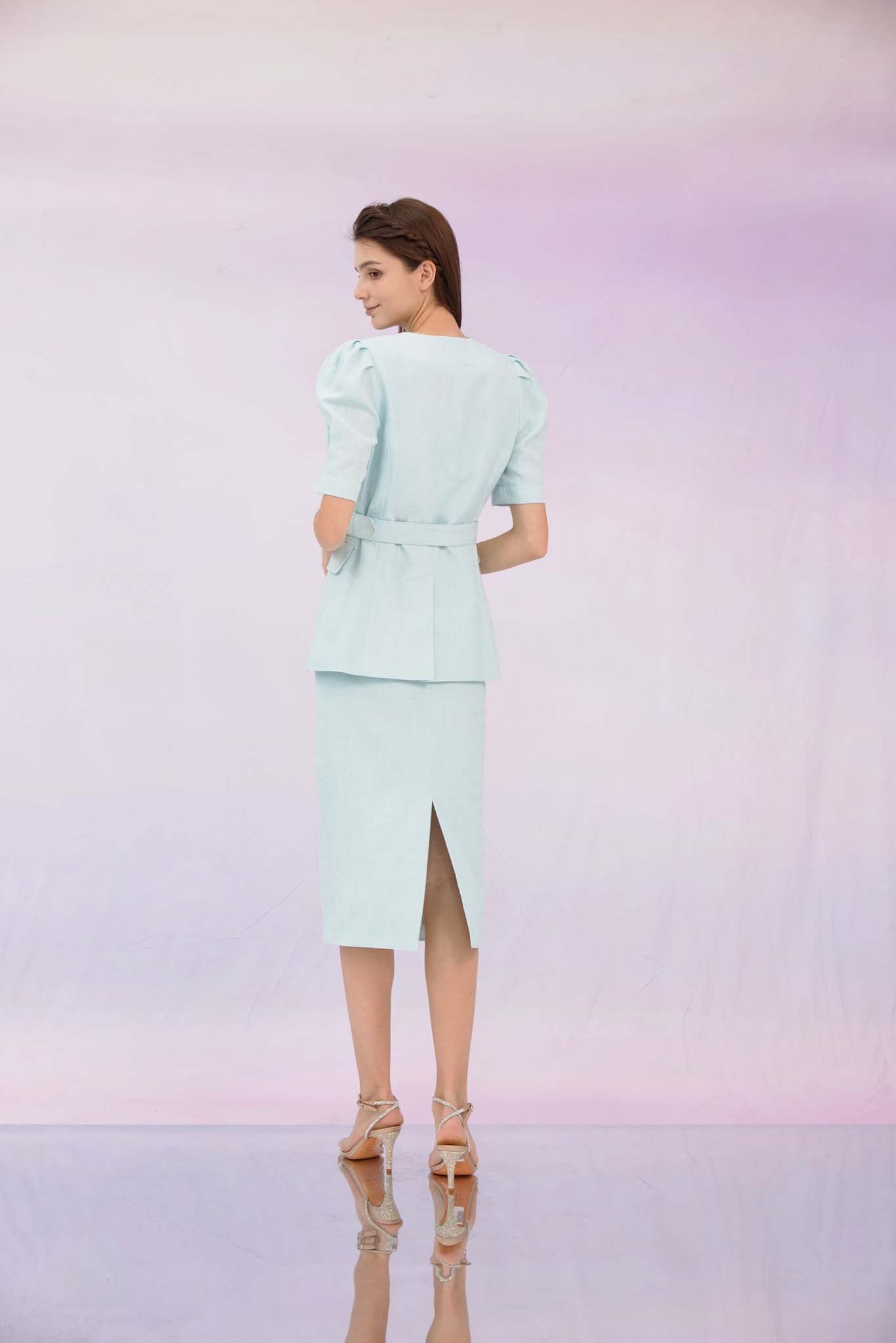 Gladis Mint Tweed Skirt