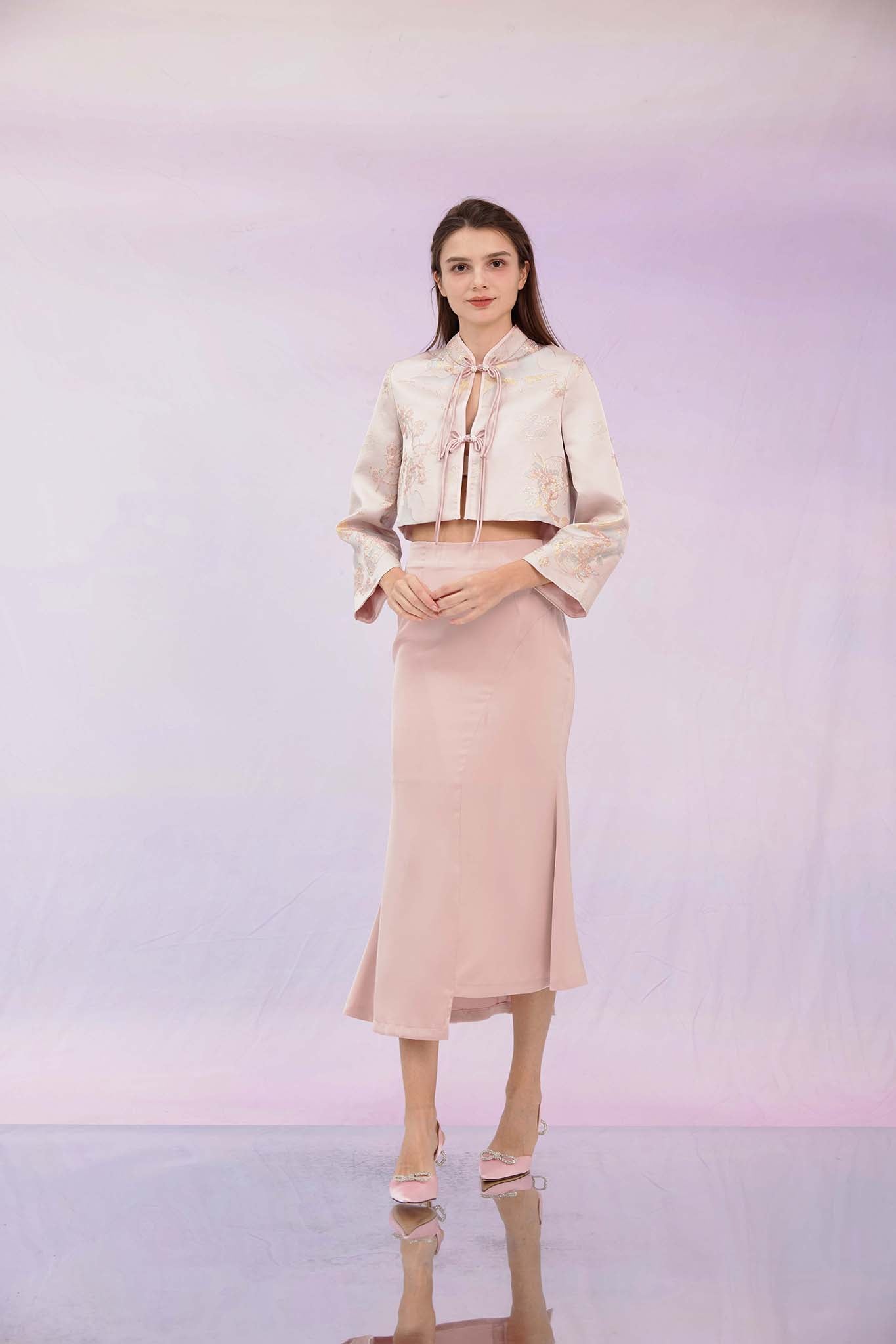 Ginelle Dusty Pink Midi Skirt