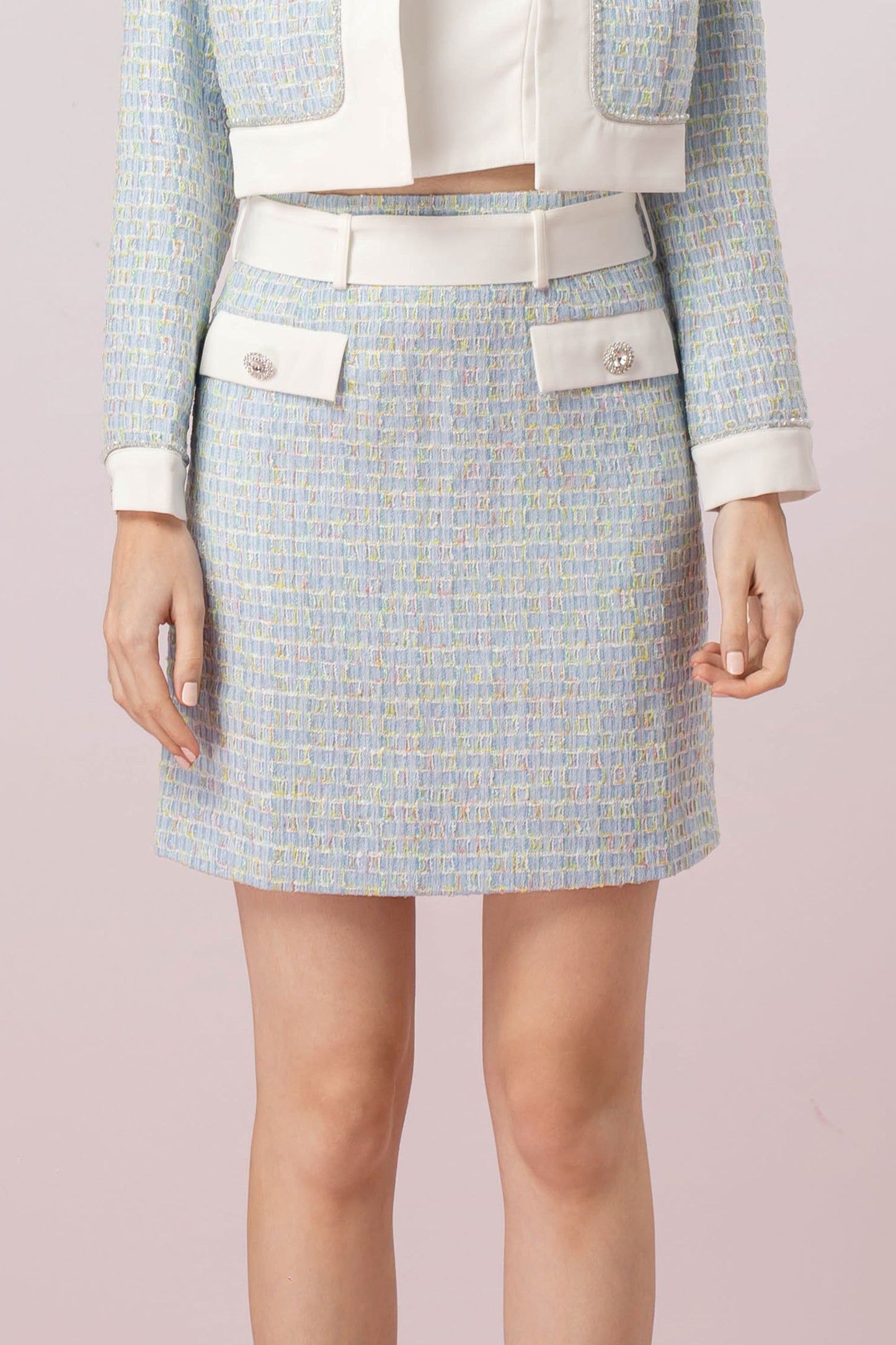 Gavrylla Blue Tweed Pencil Skirt