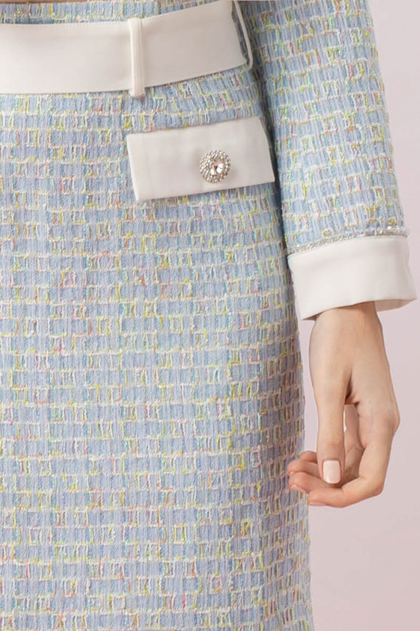 Gavrylla Blue Tweed Pencil Skirt