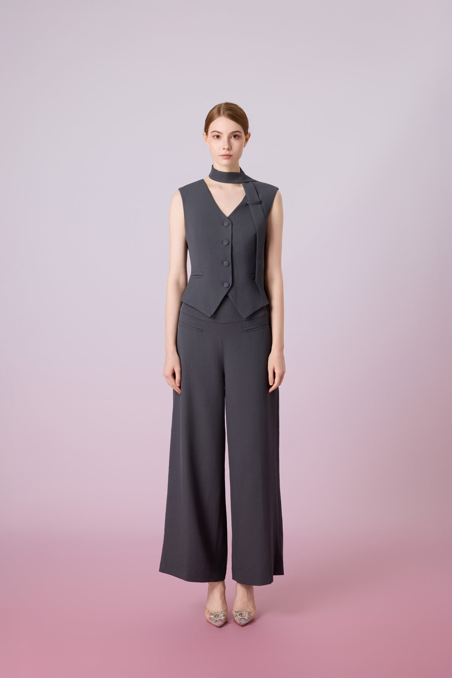 Janevra Dark Grey Adjustable Back Vest
