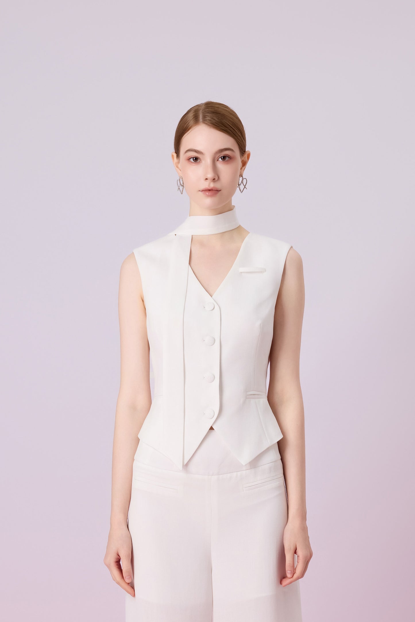 Janevra White Adjustable Back Vest