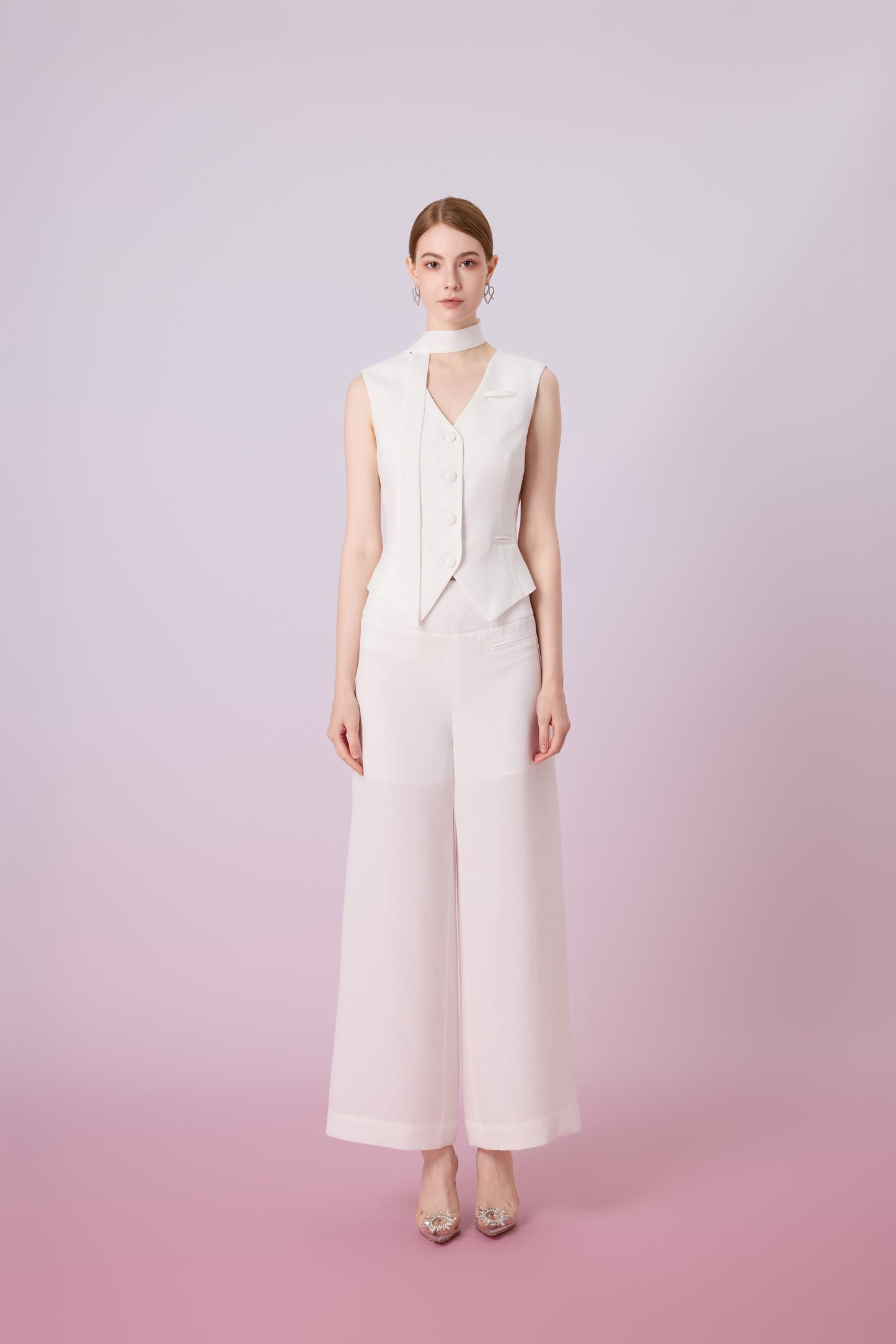 Janevra White Adjustable Back Vest