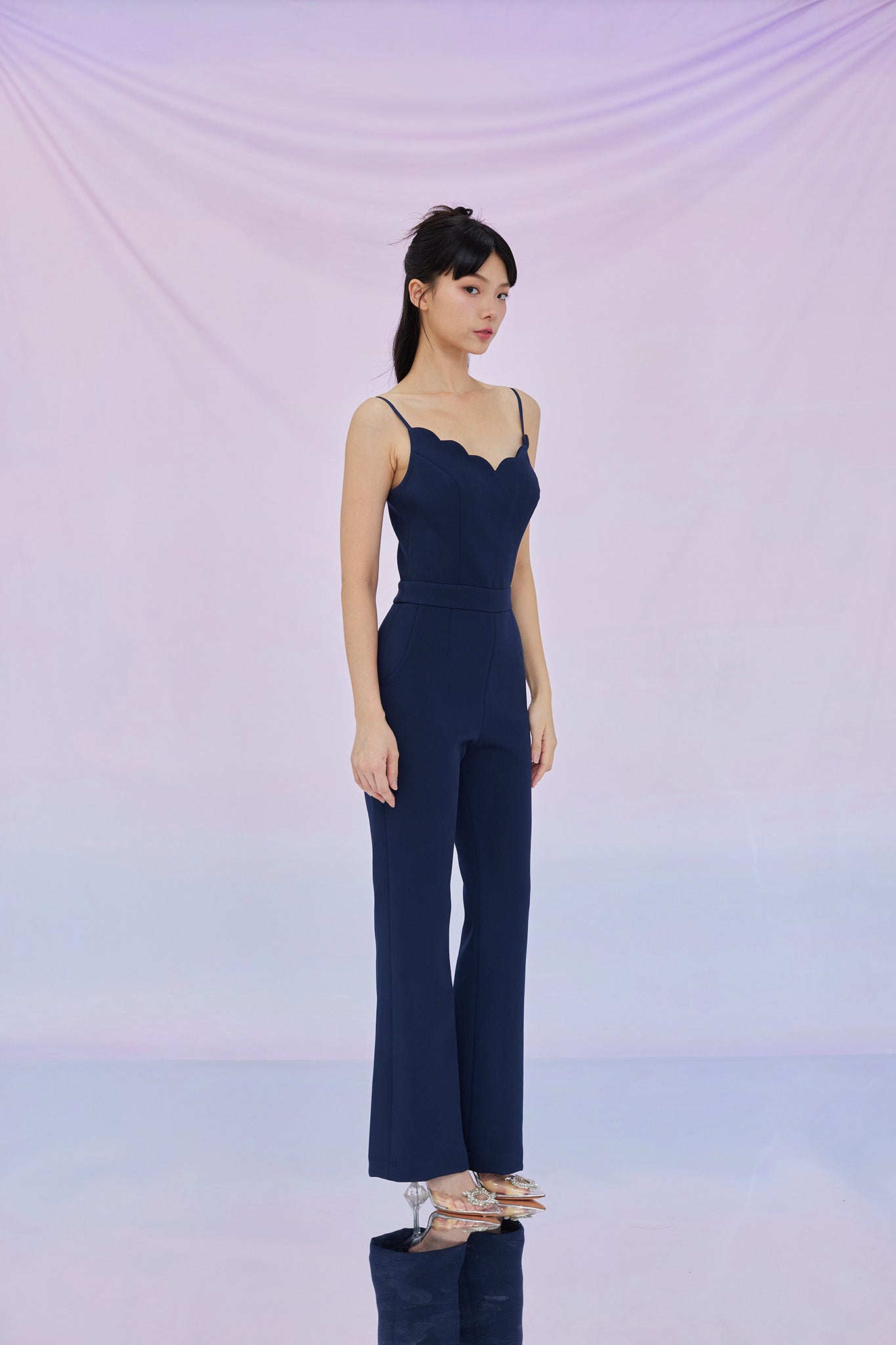 Gwenneth Navy Padded Jumpsuit