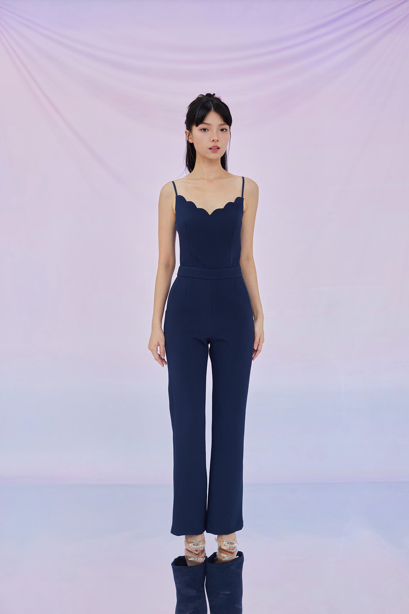 Gwenneth Navy Padded Jumpsuit