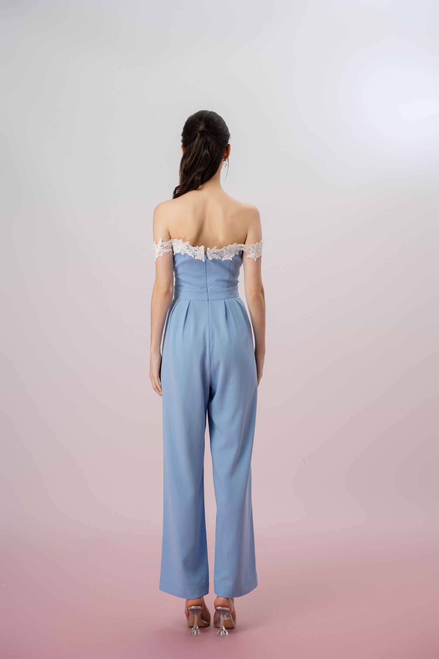 Geertruide Blue Off-Shoulder Jumpsuit