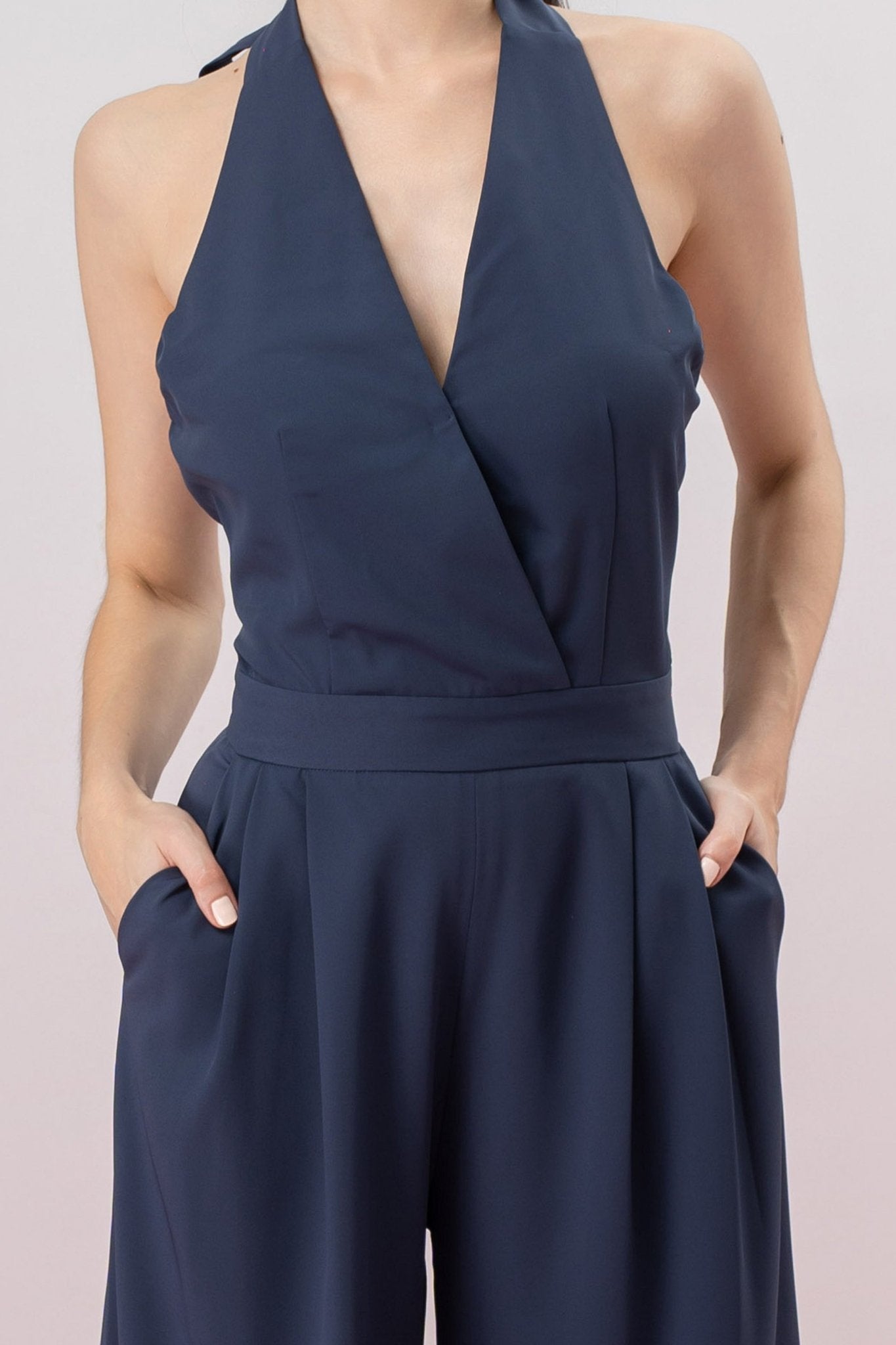 Gaudenzia Navy Halter Jumpsuit - Nimisski
