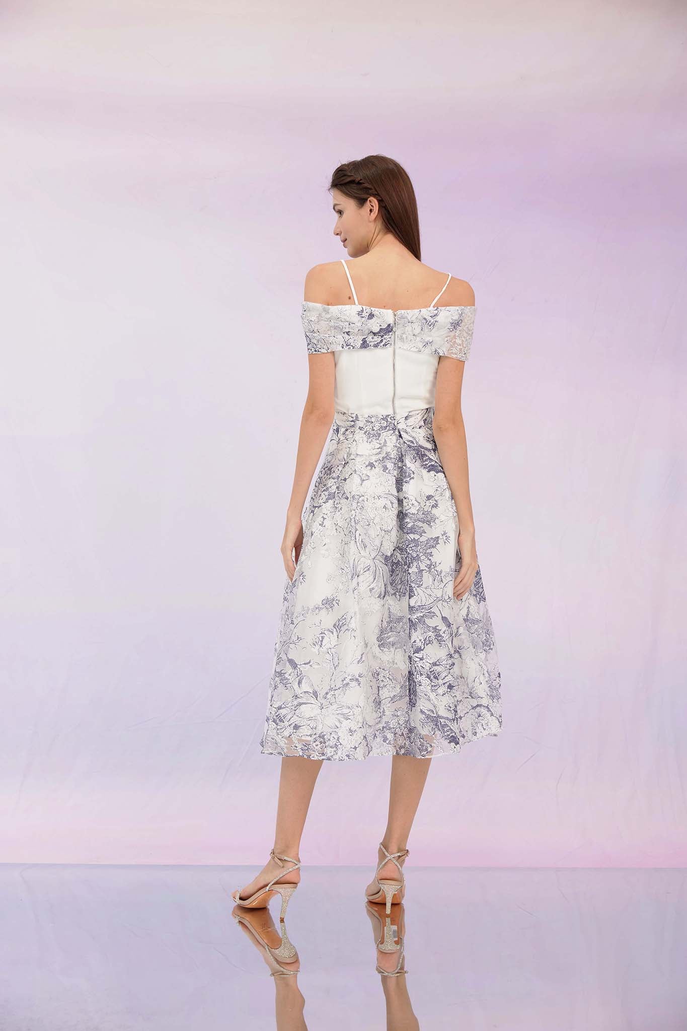 Grazia Blue Prints A-Line Skirt