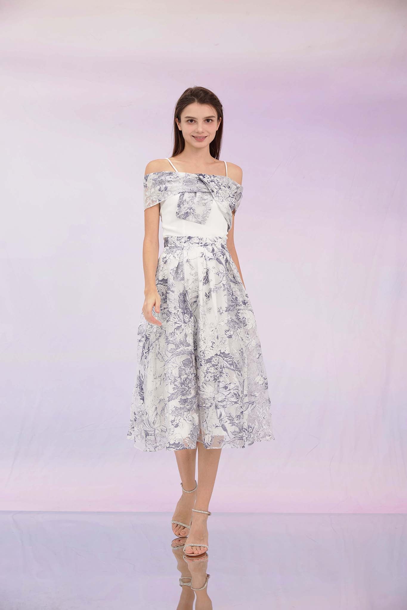 Grazia Blue Prints A-Line Skirt