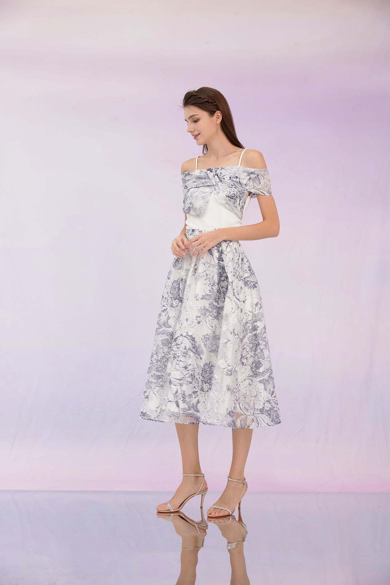 Grazia Blue Prints A-Line Skirt