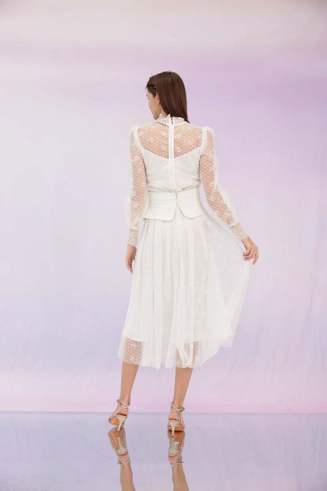 Ginnie White Lace Long Skirt
