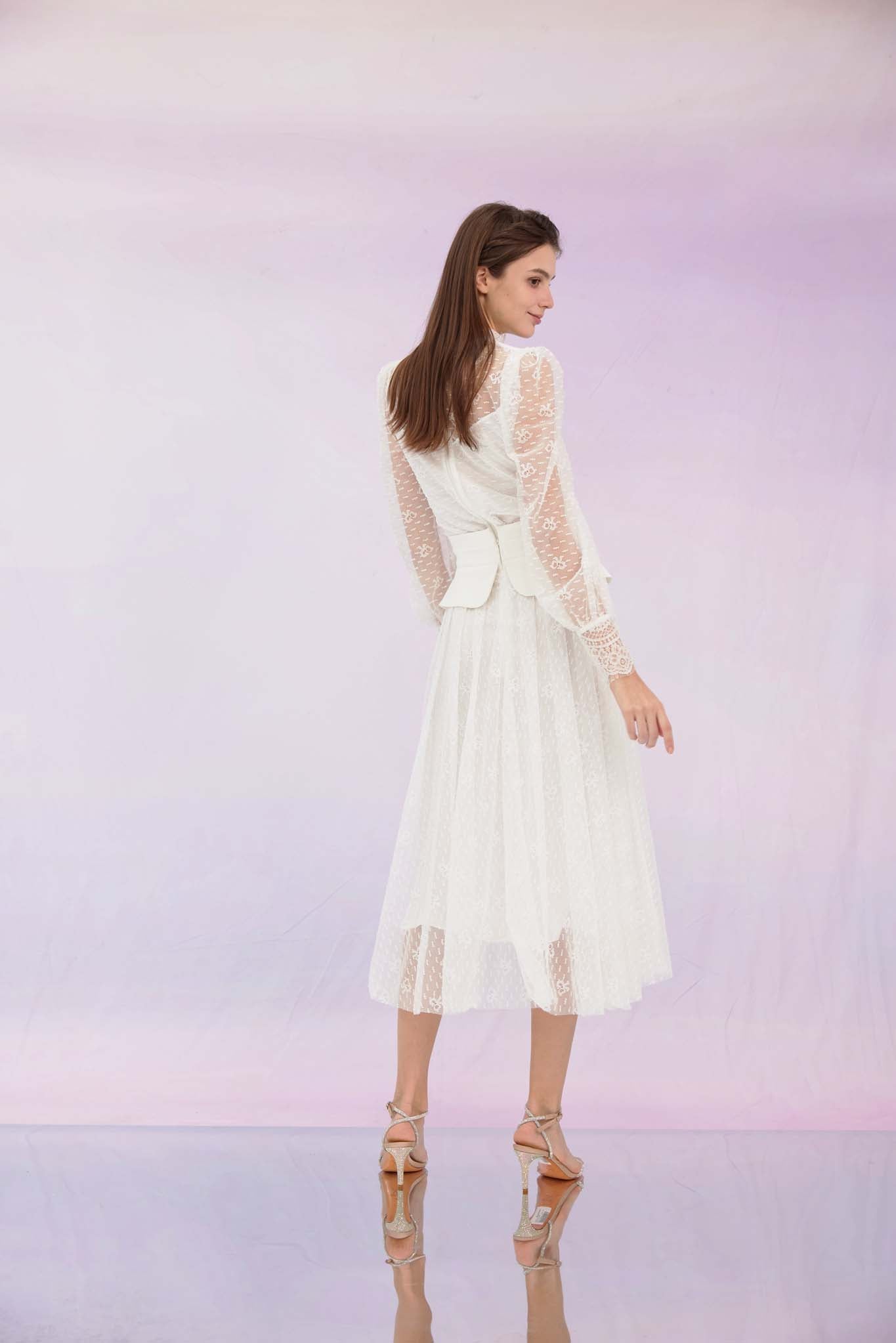 Ginnie White Lace Long Skirt
