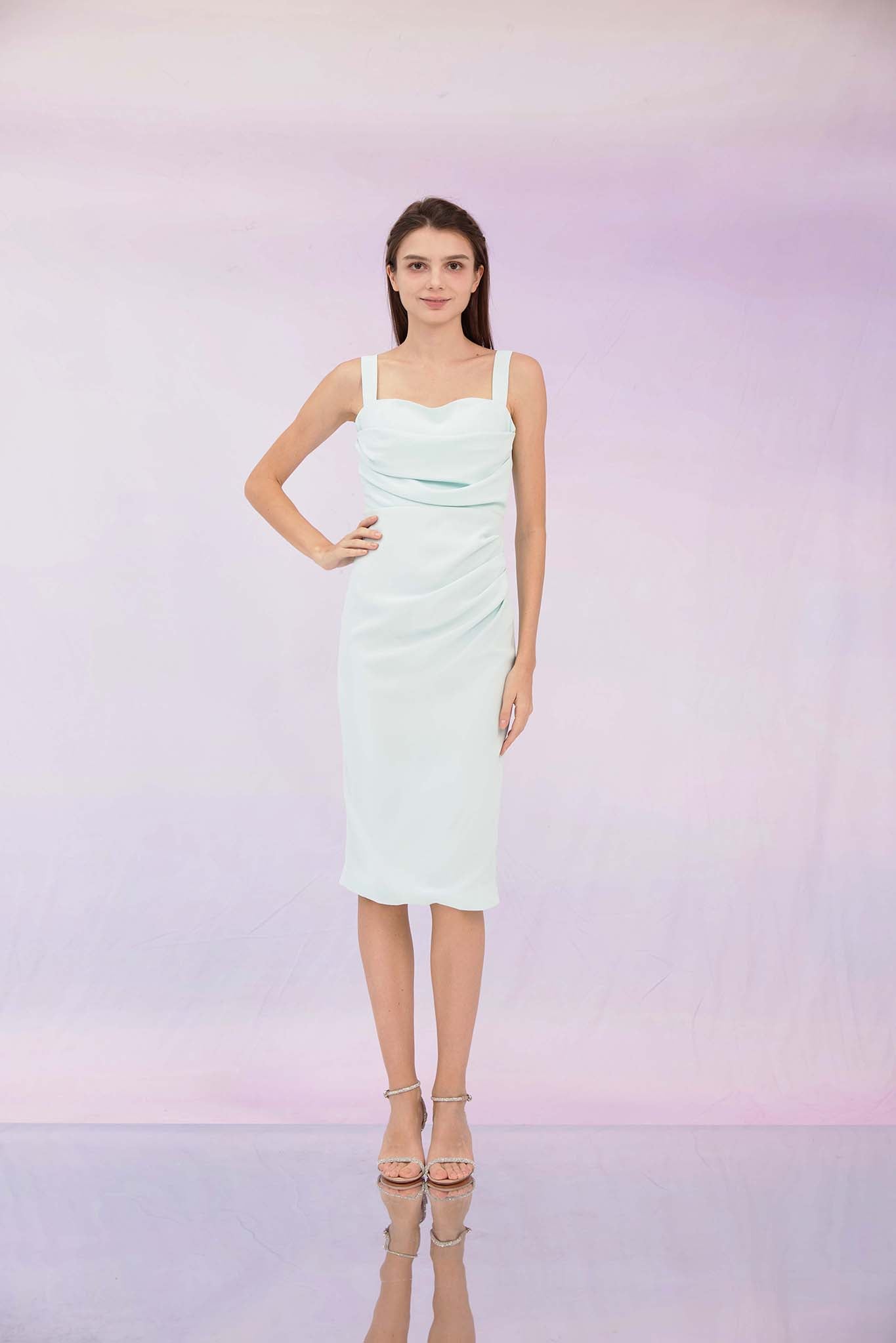 Gillan Mint Ruched Dress
