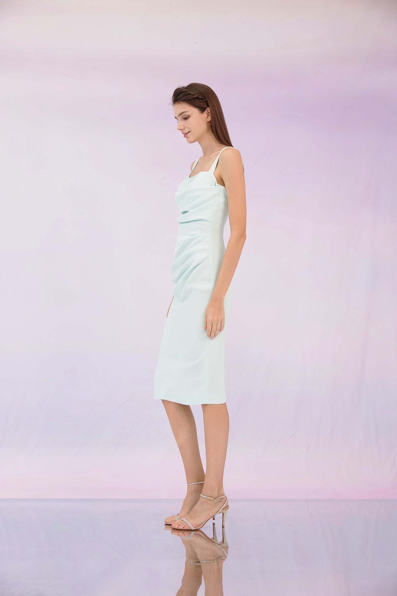 Gillan Mint Ruched Dress