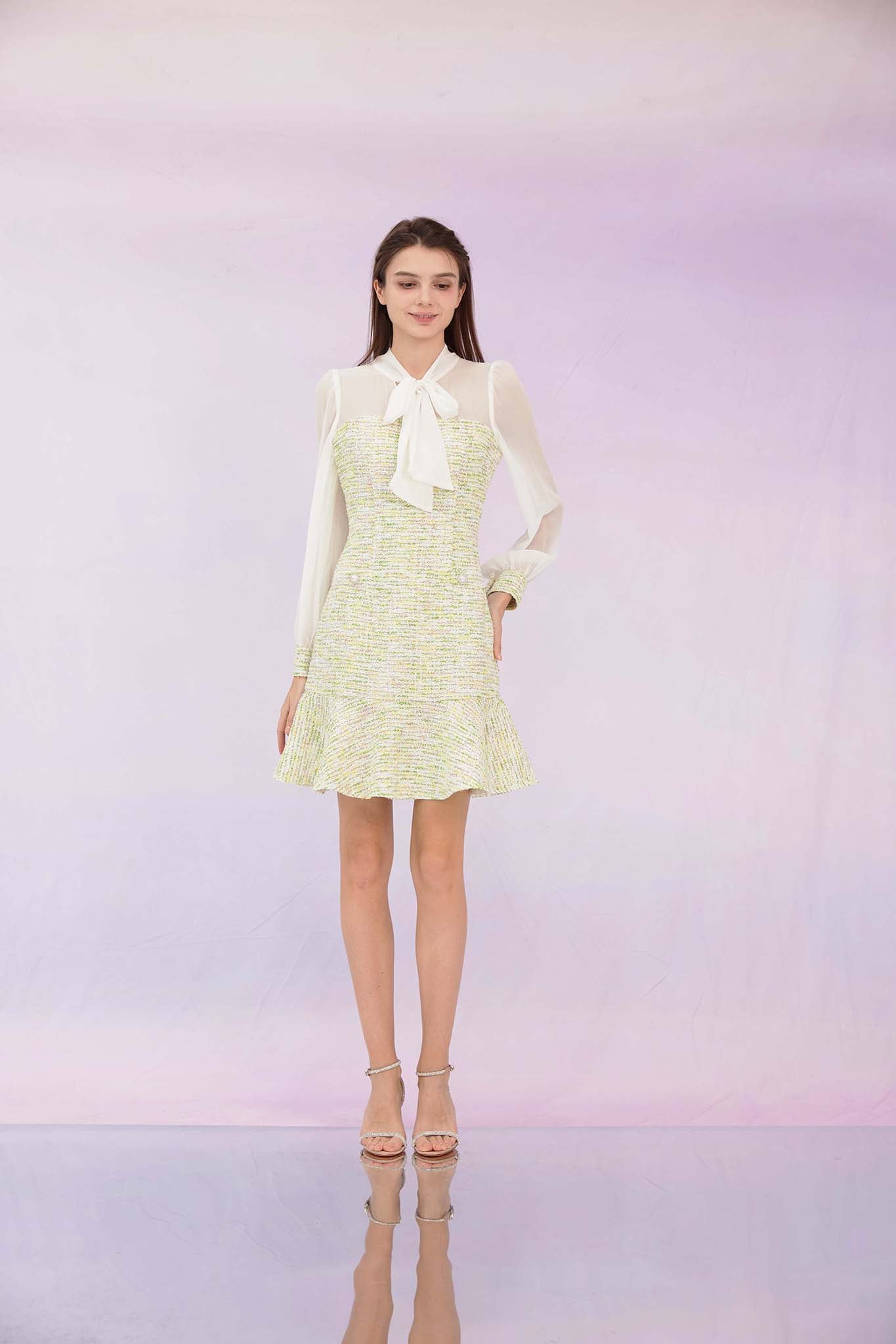 Gabriala Green Tweed Dress