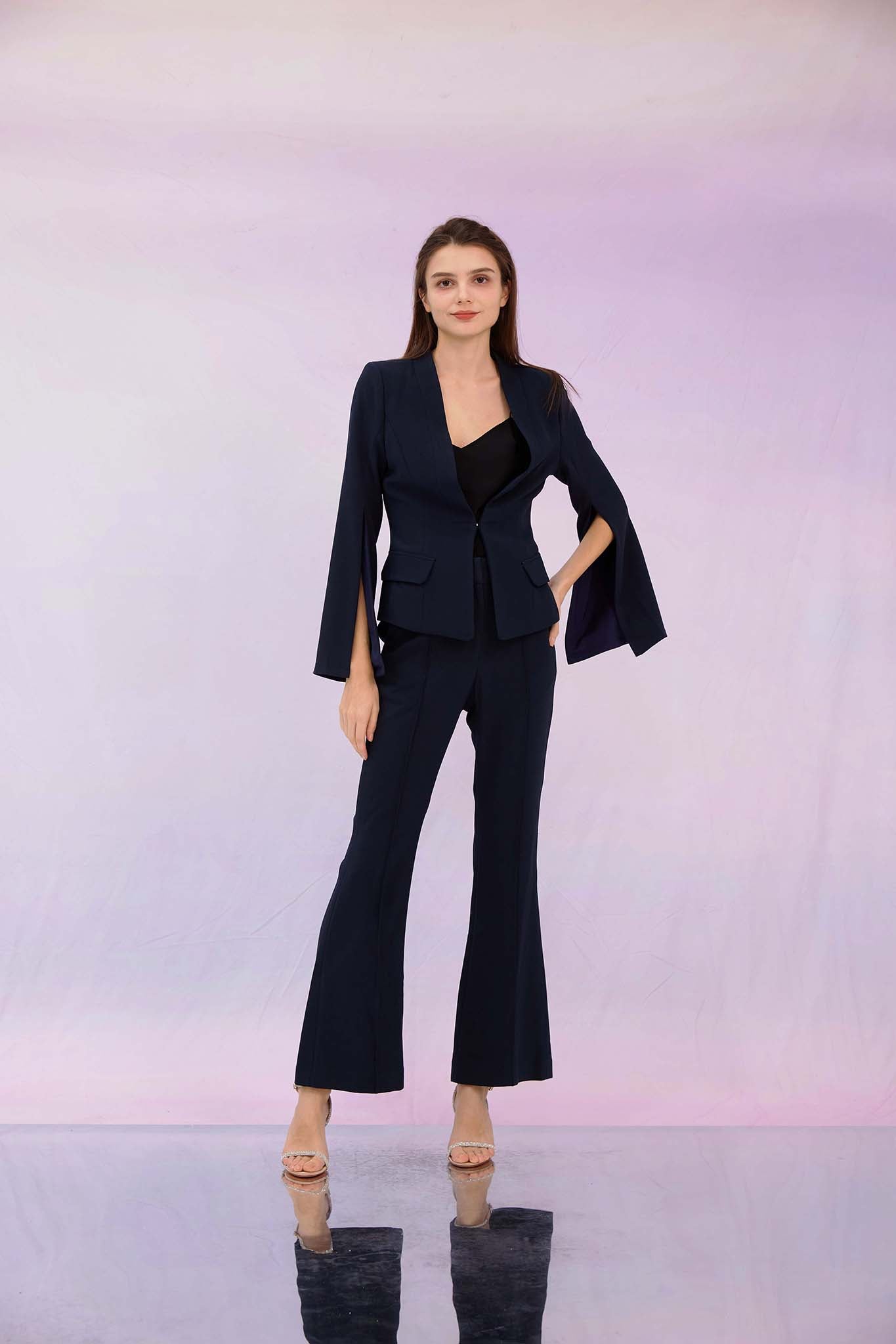 Glennda Navy Flare Pants