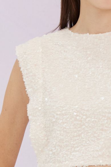 Gavriella Light Pink Sequin Top - Nimisski