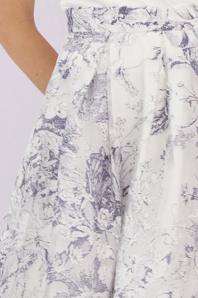 Grazia Blue Prints A - Line Skirt - Nimisski