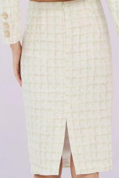 Gracielle Mint White Tweed Skirt - Nimisski