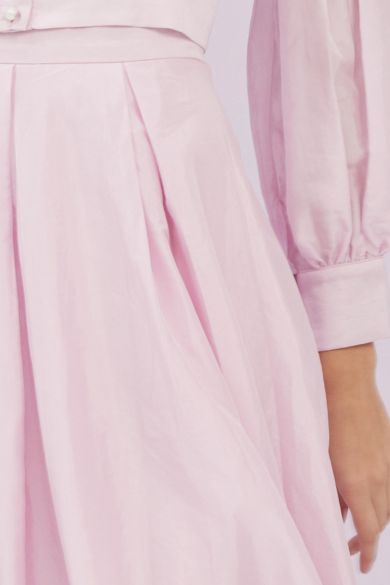 Gracia Pink Pleated A - Line Skirt - Nimisski