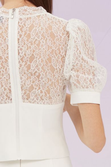 Graceann White Lace Top - Nimisski