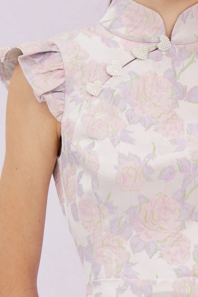 Gwenith Purple Mandarin Collar Top - Nimisski