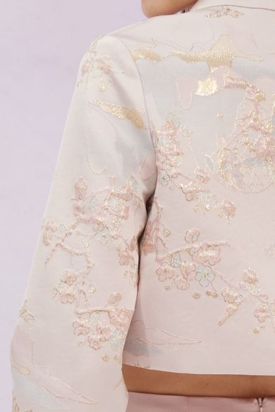 Ginelle Pink Mandarin Collar Jacket - Nimisski